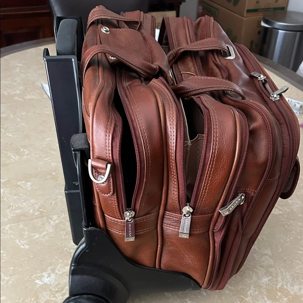 Sophisticated Tan Leather Briefcase for Men